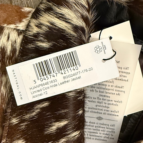Nasty Gal Cow Hide leather Bomber Jacket - Picture 4 of 11